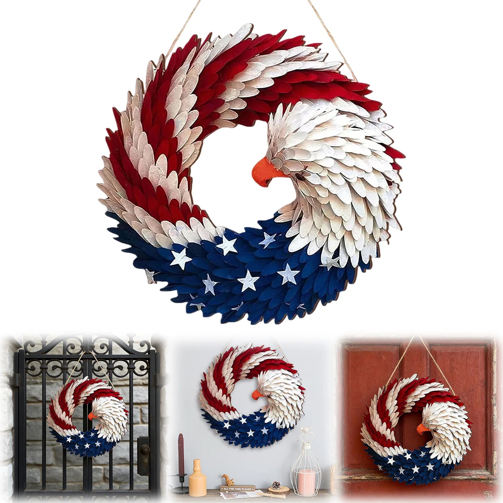 American Eagle Flag Patriotic Wreath